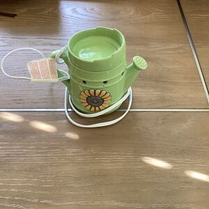 Scentsy Green Watering Can with Sunflower Design
